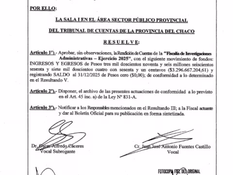 Resolución del Tribunal de Cuentas
